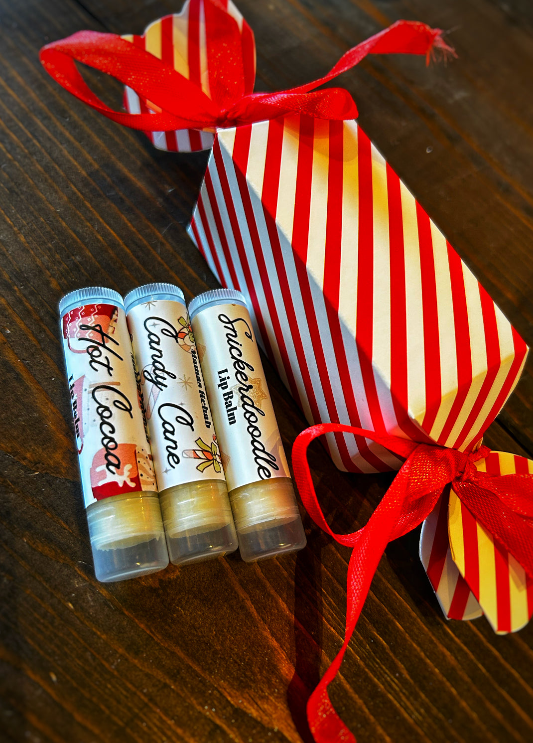 Christmas Lip Balm Trio - Holiday - Nourishing - Stocking Stuffer