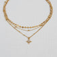 Layered Stainless Steel Star Pendant Necklace