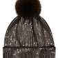 C.C All Over Clear Sequin Pom Beanie
