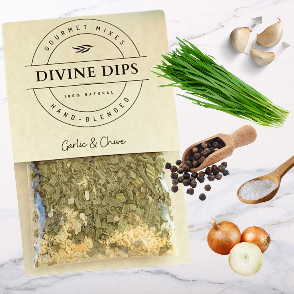 Garlic & Chive Seasoning Dip Mix & Cheese ball Spices: Retail Ready