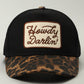 Howdy Darlin' Embroidered Leopard Brim Trucker Hat: BLACK / ONE SIZE