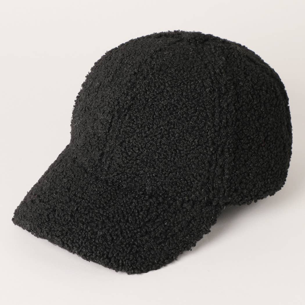 Solid Colored Faux Sherpa Baseball Cap