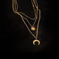 Moon Three Layer 18K Layer Necklace