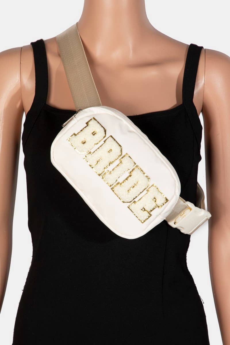 Fuzzy Glitter Bride Crossbody Bag