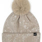 C.C All Over Clear Sequin Pom Beanie