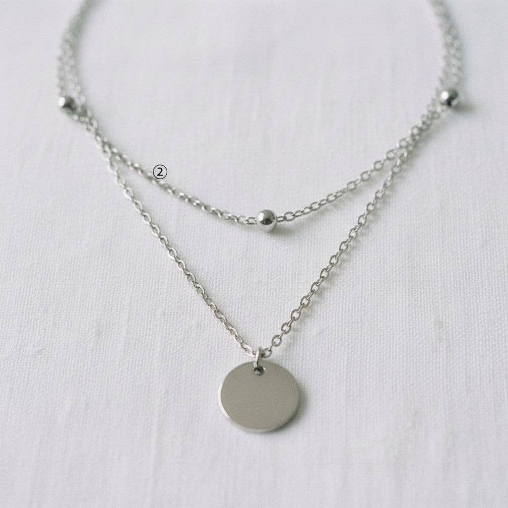 Double Layer Gold Pendant Necklace
