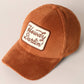 Howdy Darlin' Embroidery Patch Corduroy Cap: Black / ONE SIZE