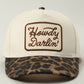 Howdy Darlin' Embroidered Leopard Brim Trucker Hat: BLACK / ONE SIZE