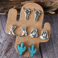 Set of 4 Turquoise Stud Earrings Western Theme Jewelry