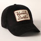 Howdy Darlin' Embroidery Patch Corduroy Cap: Black / ONE SIZE