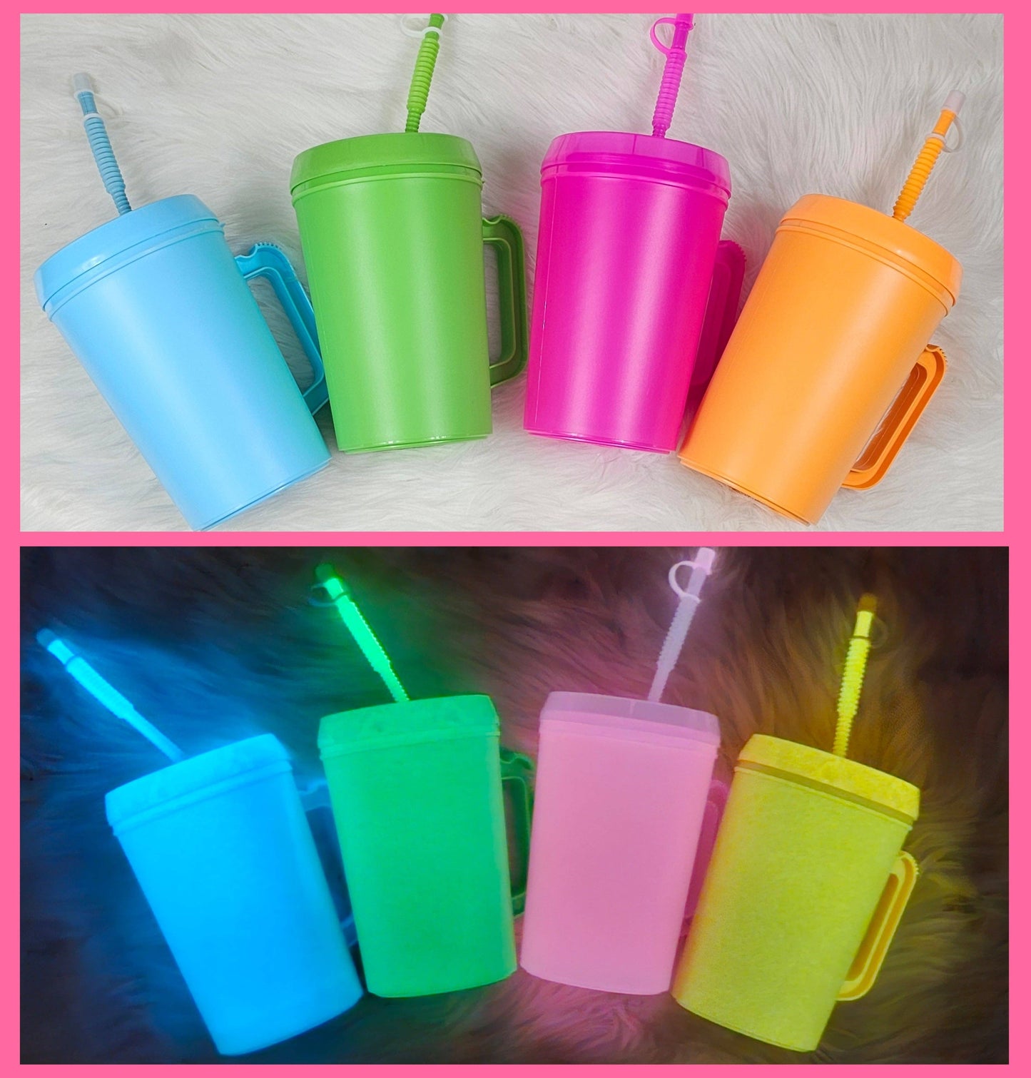 Santa Pink Bubble Mega Trucker Mug 34oz