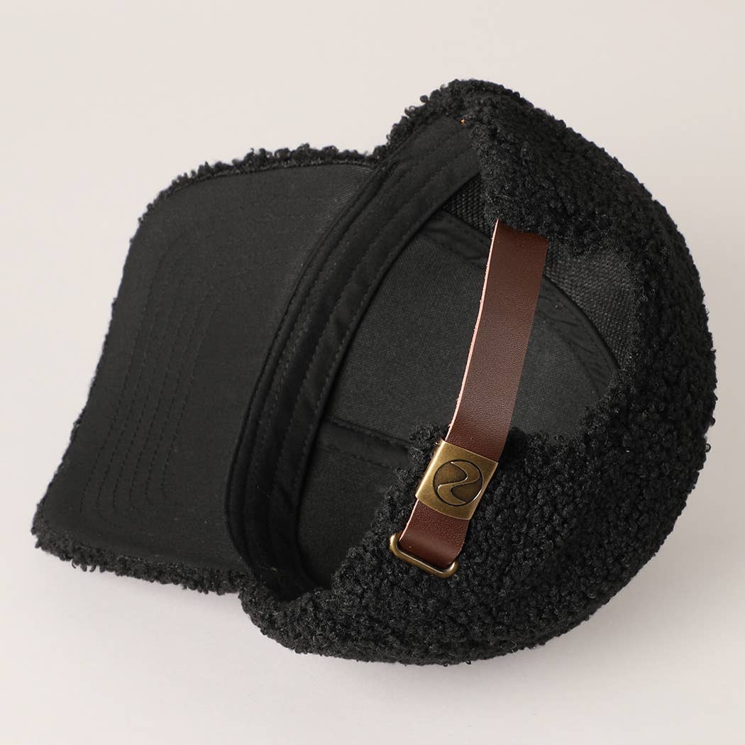 Solid Colored Faux Sherpa Baseball Cap